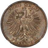 1859 Germany Frankfurt Schiller Thaler Taler Silver Coin - NGC MS 62 - KM# 359