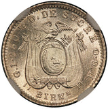 1915 Ecuador BIRMm 1/2 Decimo Silver Coin - NGC MS 65 - KM# 55.2