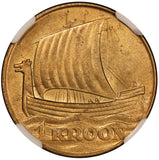 1934 Estonia 1 Kroon Coin - NGC MS 63 - KM# 16