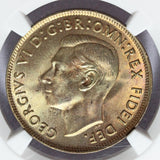 1952 (m) Australia 1 One Penny Bronze Coin - NGC MS 65 RB - KM# 43