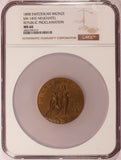 1898 Switzerland Neuchatel 50th Anniversary Bronze Medal SM-1492 - NGC MS 66