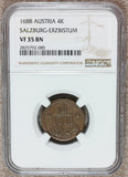 1688 Austria Salzburg-Erzbistum 4 Kreuzer Wine Token Coin - NGC VF 35 BN