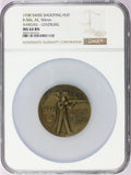 1938 Switzerland Aargau Lenzburg Shooting Fest Bronze Medal R-50b - NGC MS 64 BN