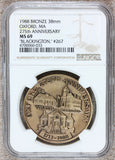 1988 Oxford, MA Massachusetts 275th Anniversary Bronze Town Medal - NGC MS 69