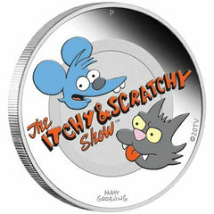 2021 Tuvalu $1 The Simpsons Itchy & Scratchy 1 oz Silver Coin - NGC PF 70 UCAM