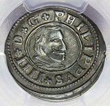 1663-BR Spain Segovia 16 Maravedis Coin - PCGS AU 58 - KM# 172.1