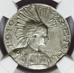 1910 Switzerland Bern Swiss Shooting Festival Silver Medal R-263b - NGC MS 63