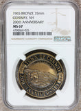 1965 Conway, NH New Hampshire 200th Anniversary Bronze Town Medal - NGC MS 67