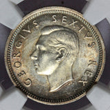 1949 South Africa 6 Pence Silver Coin - NGC MS 63 - KM# 36.1