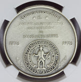1976 U.S. Revolution Bicentennial in Massachusetts Silver Medal - NGC MS 63