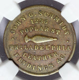 1876 Philadelphia PA John G. Schmidt Trade Token R-PA-PH-356B - NGC VF 35