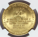 1959 Grants Pass Oregon Caveman State Centennial Good For 50c Token - NGC MS 66