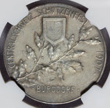 1907 Switzerland Bern Burgdorf Swiss Shooting Fest Silver Medal R-258b - NGC MS 64