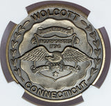 1971 Wolcott, CT Connecticut 175th Anniversary Bronze Town Medal - NGC MS 68