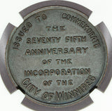 1949 Canada Winnipeg Jubilee 75th Anniversary Bronze Town Medal Token - NGC MS 62