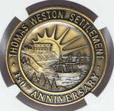 1972 Weymouth MA Massachusetts 350th Anniversary Bronze Town Medal - NGC MS 69