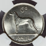 1939 Ireland 6 Pence Coin - NGC MS 64 - KM# 13