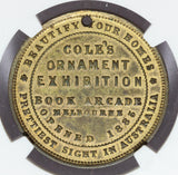 1885 Melbourne Australia Cole's Ornament Exhibition Token - NGC UNC Details