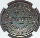 Undated 1850s Australia Sydney Brisbane Flavelle Bros Penny Token - NGC VF 35 BN