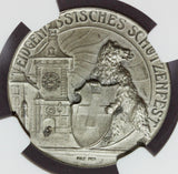 1910 Switzerland Bern Swiss Shooting Festival Silver Medal R-263b - NGC MS 63