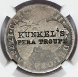 1859-61 Baltimore MD Kunkel's Opera Troupe Merchant Token M-MD-86A - NGC AG 3