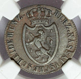 1810 Germany Nassau-Weilburg-Usingen One 1 Kreuzer Coin - NGC XF 40 BN - KM# 15