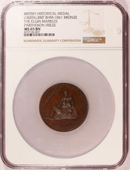 1820 Great Britain Elgin Marbles Parthenon Frieze Theseus Bronze Medal BHM-1061 - NGC MS 65 BN