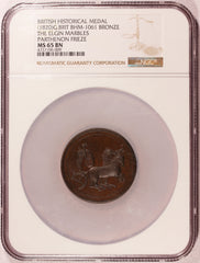 1820 Great Britain Elgin Marbles Parthenon Frieze Chariot Bronze Medal BHM-1061 - NGC MS 65 BN