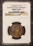 1860 George Washington Houdon Statue Lovett Medal B-315 GW-516 - NGC AU 55