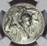 1915 Switzerland Zug Morgarten Swiss Shooting Silver Medal R-1682a NGC MS 64