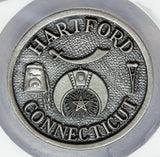 1971 Hartford, CT Shriners Sphinx Temple 75th Anniversary Silvered Medal - NGC MS 69