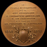 1898 Switzerland Neuchatel 50th Anniversary Bronze Medal SM-1492 - NGC MS 66