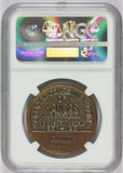 1961 Cloud County Kansas Centennial 35mm Brass Medal Coin - NGC MS 66