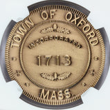 1988 Oxford, MA Massachusetts 275th Anniversary Bronze Town Medal - NGC MS 69