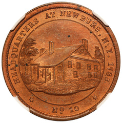 1860 Washington Lovett's HQ Series Newburg No. 10 Medal GW-497 - NGC MS 64 RB