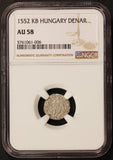 1552-KB Hungary 1 One Denar Coin - NGC AU 58