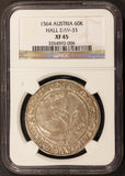 1564 Austria Hall 60 Kreuzer Silver Coin DAV-33 - NGC XF 45