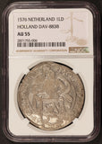 1576 Netherlands Holland Lion Daalder Silver Coin DAV-8838 - NGC AU 55