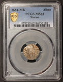 1681-MK Germany Worms Albus Silver Coin - PCGS MS 62 - KM# 123