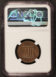 1713 Germany Coesfeld 8 Pfennig Copper Coin - NGC VF 30 BN - KM# 9