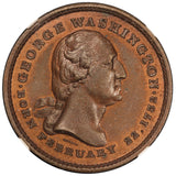 1860 George Washington Edward Everett Merriam Bronze Medal GW-322 - NGC MS 64 RB