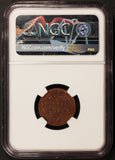 1762-W Denmark 1/2 Skilling Copper Coin - NGC MS 62 BN - KM# 577.2