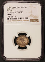 1764 Germany Jever 4 Grote Silver Coin - NGC MS 65 - KM# 99