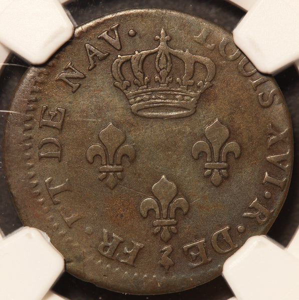 1781-A French Colonies Isle De Bourbon 3 Sous Coin - NGC VF 25 - KM# 2