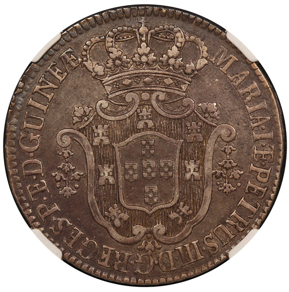 1783 Angola 12 Macutas Silver Coin - NGC VF 35 - KM# 25