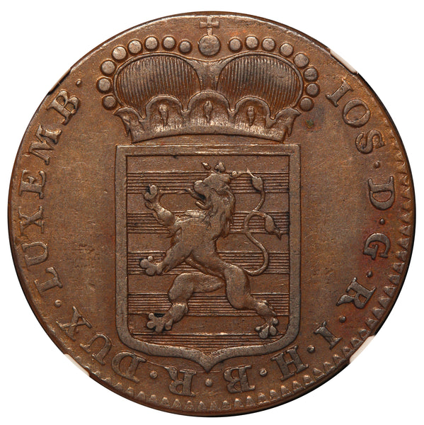 1786 Luxembourg Sol Copper Coin - NGC XF 45 BN - KM# 11