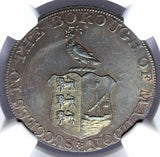 1790s Great Britain Essex Maldon Half Penny Conder Token D&H-35 - NGC MS 61 BN