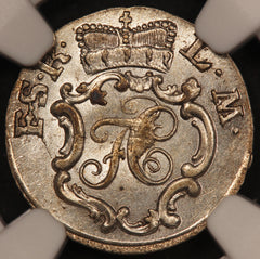 1792 Germany Schwarzburg-Rudolstadt 6 Pfennig Silver Coin - NGC MS 64 - KM# 140