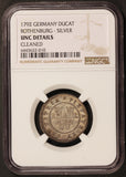 1792 Germany Rothenburg Ducat Silver Coin - NGC UNC Details - KM# Pn6