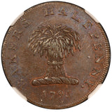 1795 Britain Middlesex Dennis 1/2 Half Penny Conder Token D&H-297 - NGC MS 64 BN